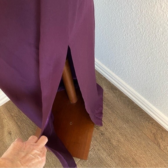 Formal Dress Maxi Purple Rhinestone Cut Out Lace Pleat Sexy Roberta SZ 20 - Picture 8 of 14